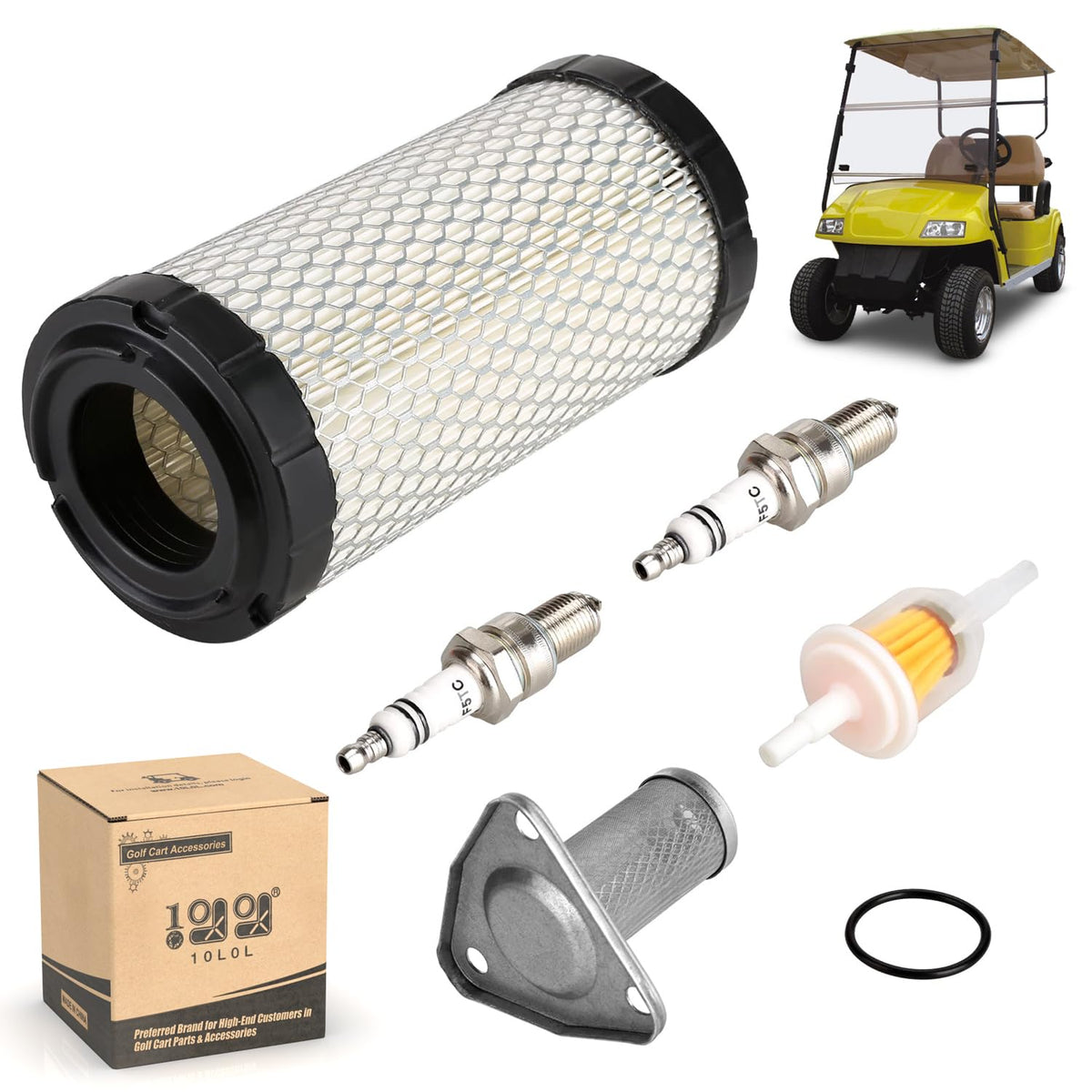 10L0L fuel filter from EZGO tune up kit improves fuel delivery