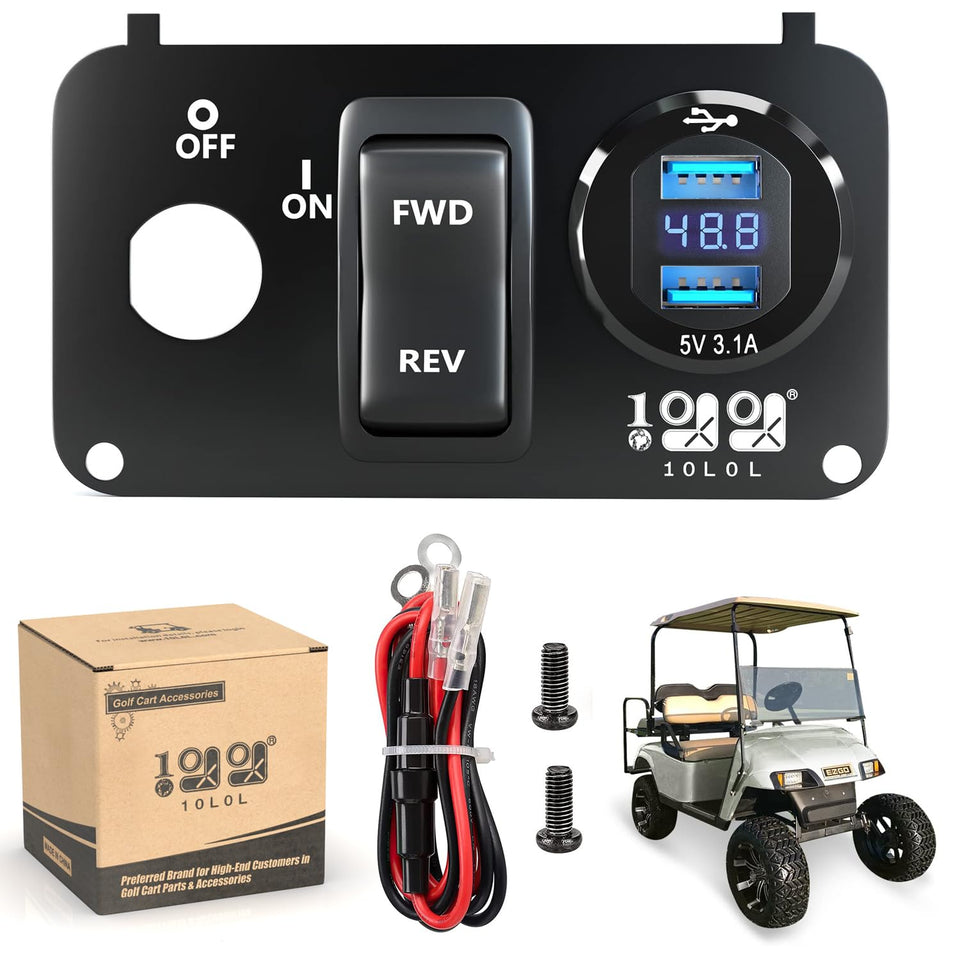 10L0L EZGO key switch panel front view for easy installation and broad compatibility.