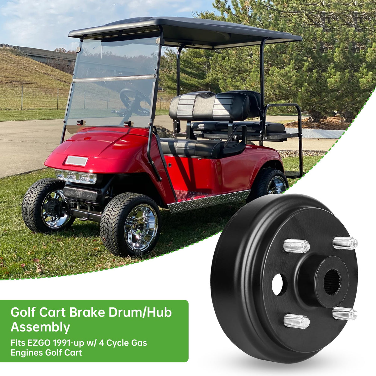10L0L EZGO Marathon brake drum hub replacement for older carts.