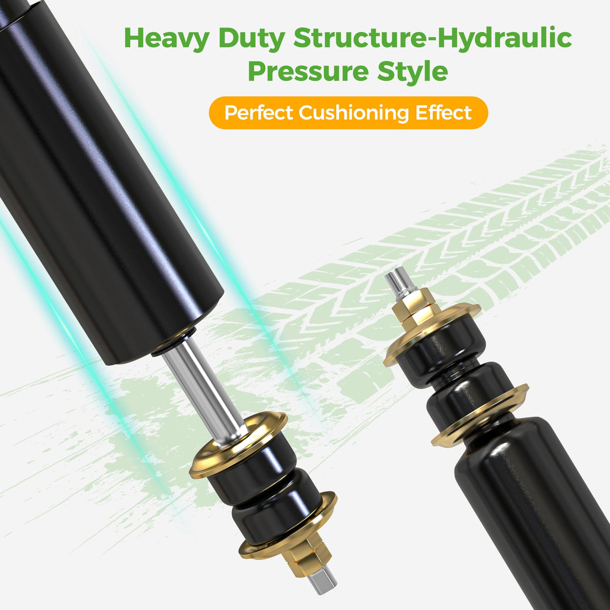 10L0L EZGO Medalist front right shock preserves control on rough terrain