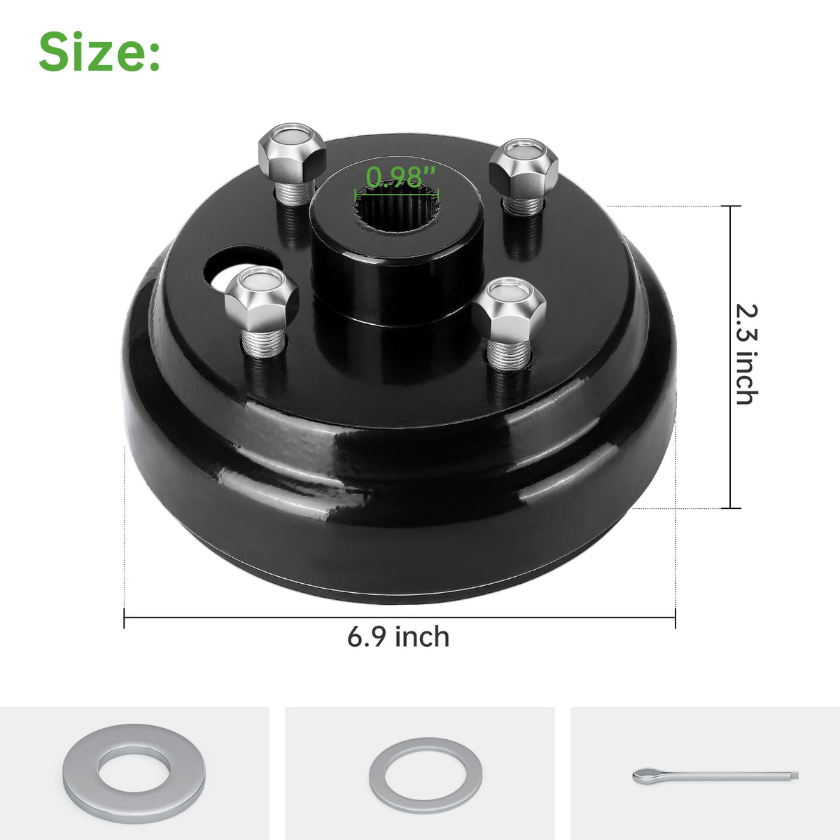 10L0L EZGO MPT800-1200 brake drum hub for 2004-2008 carts.