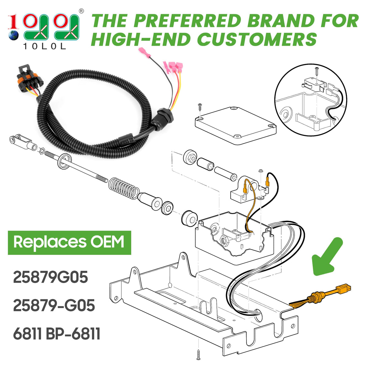 10L0L EZGO PDS harness connectors promote secure electrical connections during rides.