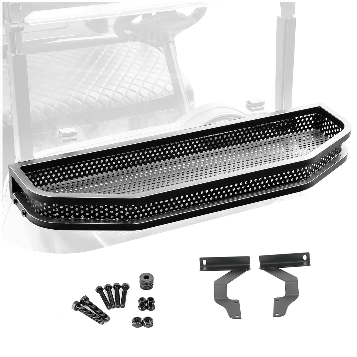 10L0L Ezgo RXV front cargo basket adds extra on-cart storage