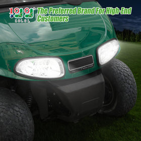 10L0L EZGO RXV front passenger side headlight improves night awareness.