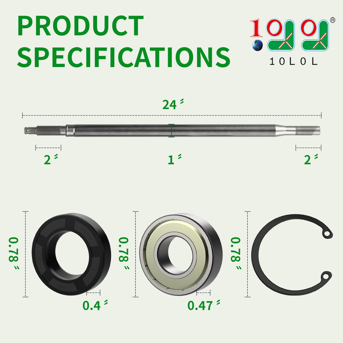 10L0L EZGO rear axle kit with all hardware ready to install