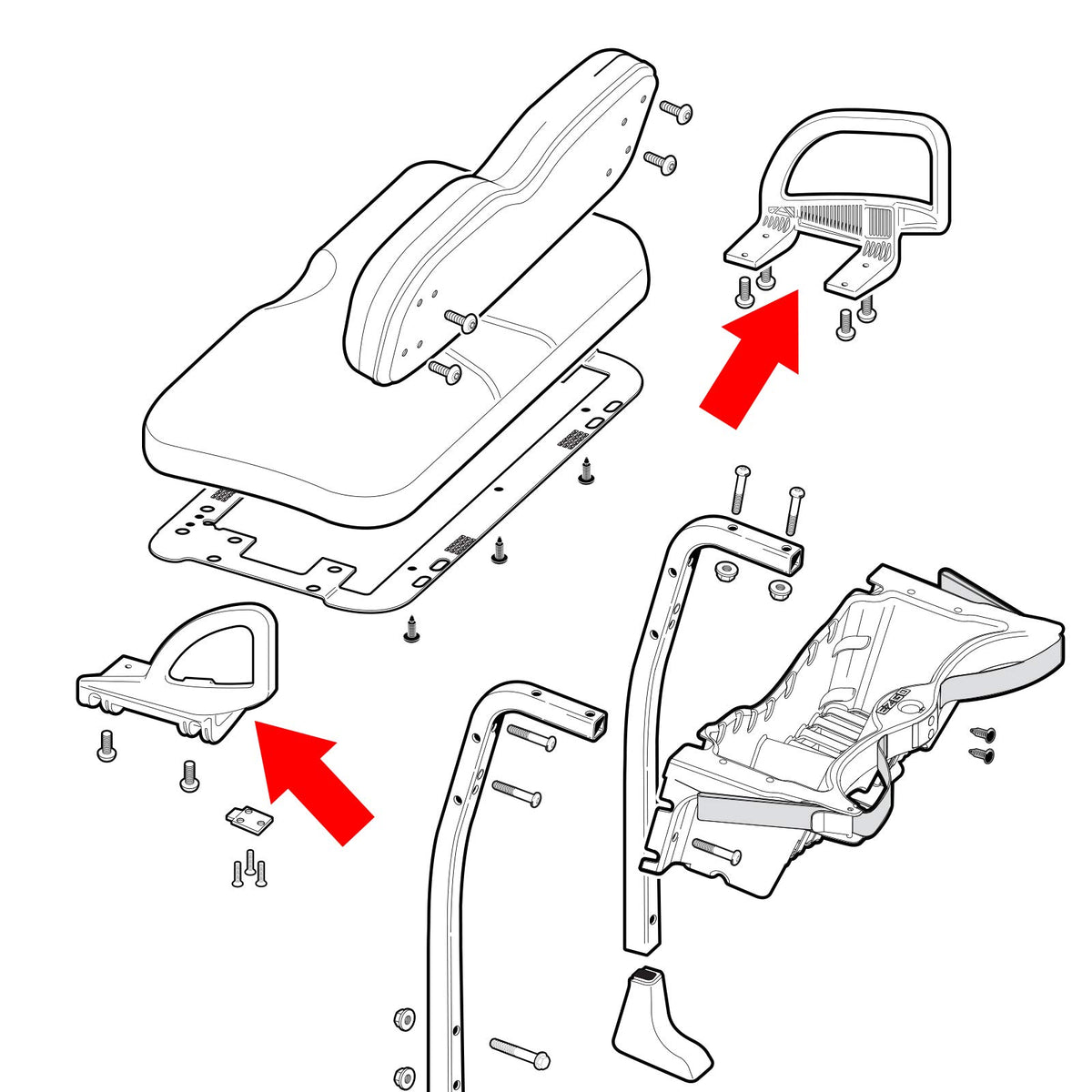 10L0L EZGO RXV installation guide for left and right rest.