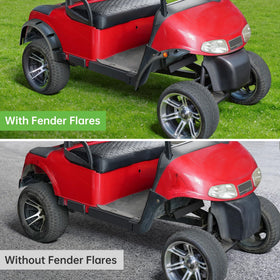 10L0L EZGO RXV fender flare close-up shows durable ABS surface