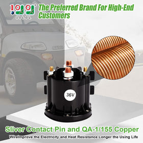 10L0L solenoid coil detail for EZGO RXV shows precise winding and electrical contacts.