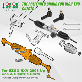 10l0l ezgo rxv steering rack improves smooth handling for 2008+ carts.