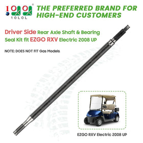 10L0L 24.5-inch RXV rear axle shaft length ensures correct spacing for EZGO carts.