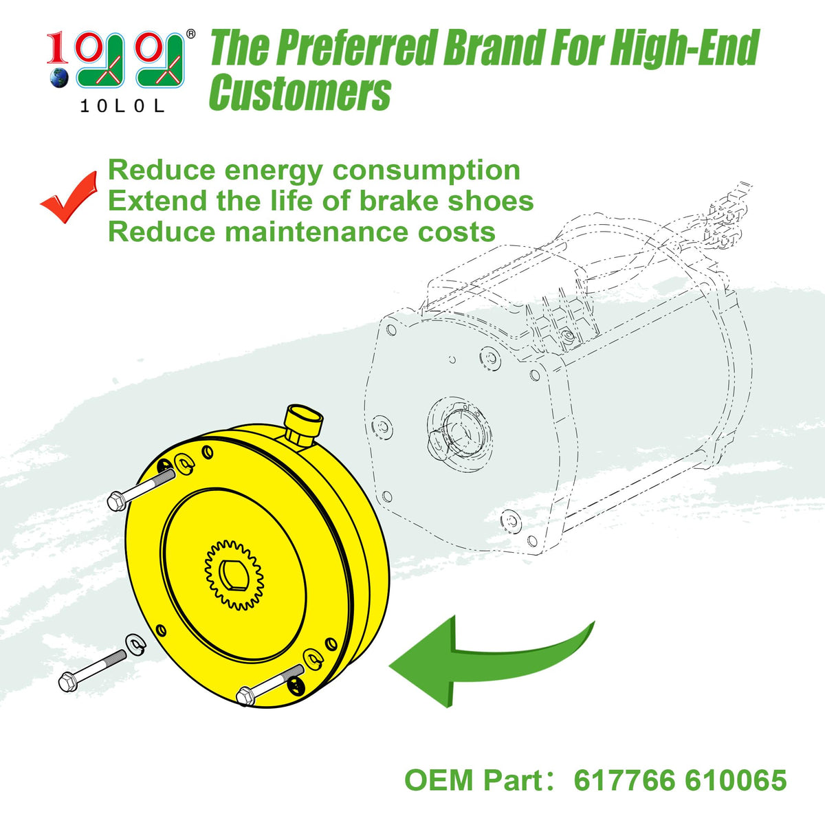 10L0L EZGO RXV brake side view highlighting compact installation