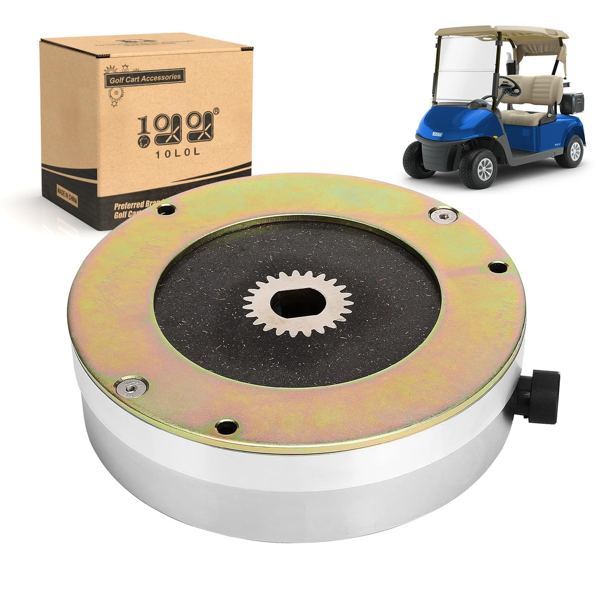 10L0L EZGO RXV brake replacement box shows authentic packaging and OEM quality.
