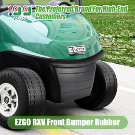 10L0L EZGO RXV front bumper installation-ready for quick upgrades.