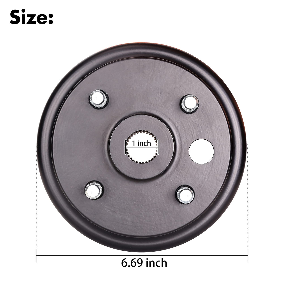 10L0L EZGO RXV compatible brake drum check-fit showing proper spline alignment.