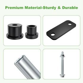 Package contents of the 10L0L EZGO RXV rear bushing kit laid out