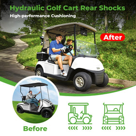 10L0L EZGO RXV rear shocks installed on cart for testing and ride feel