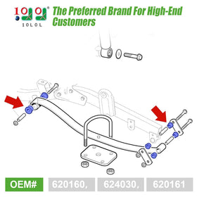 10L0L EZGO RXV rear kit small bushings close-up for tighter control