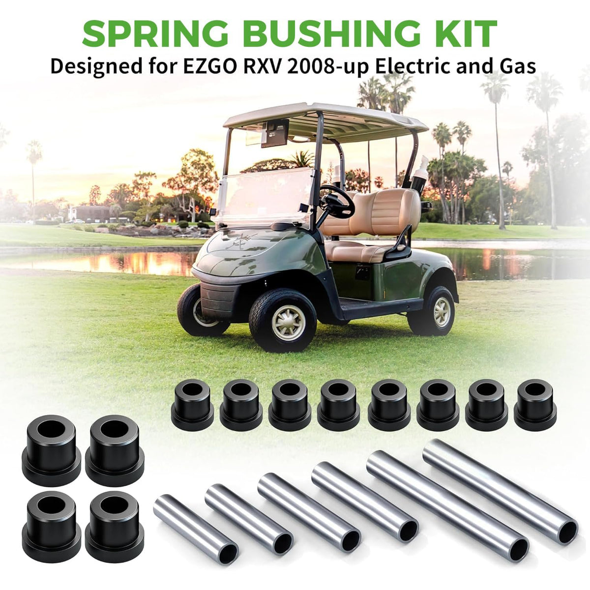 10L0L EZGO RXV split steel spacers close-up showing durable construction