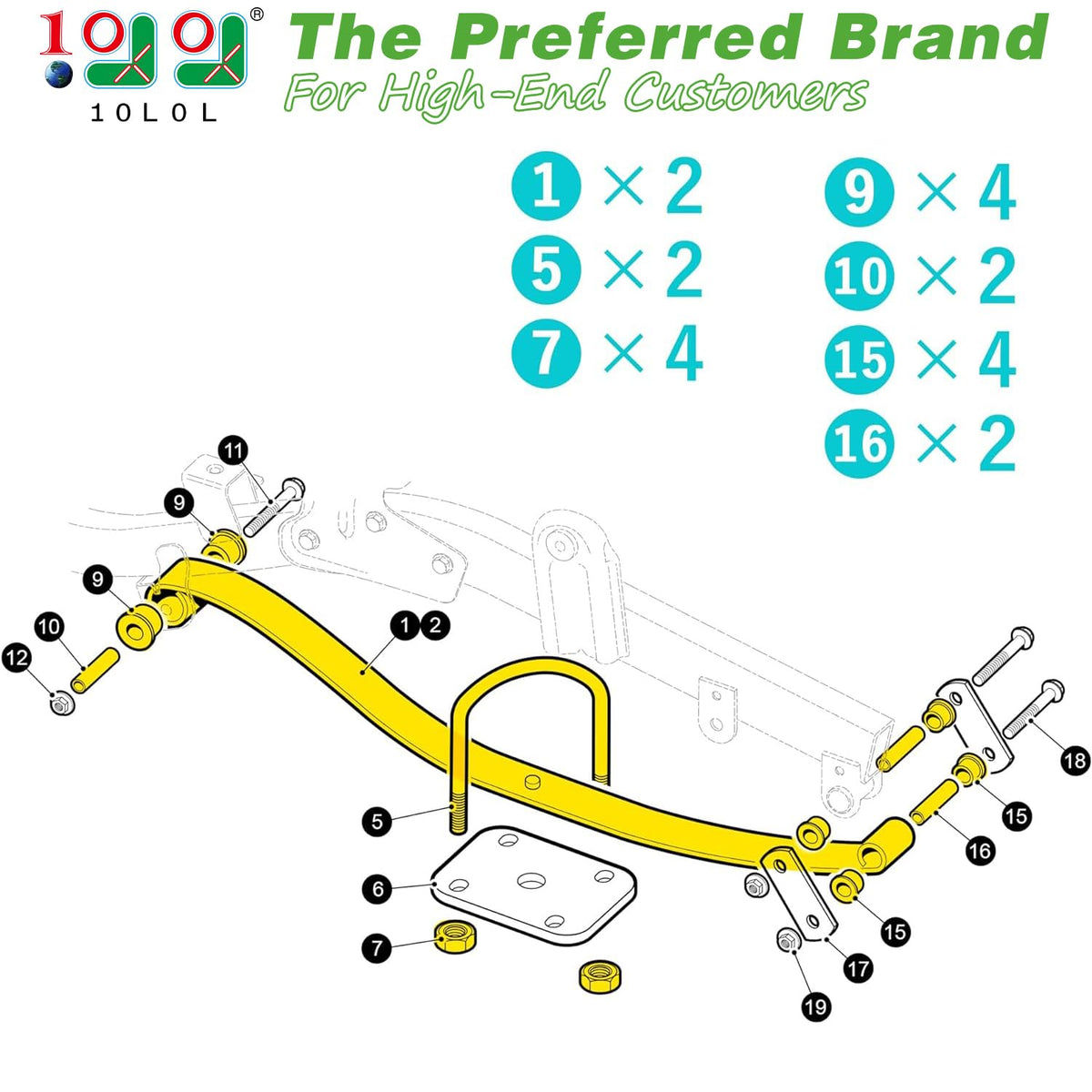 10L0L EZGO RXV urethane bushings reduce play and noise.