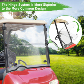 10L0L EZGO RXV windshield anti-UV coating reduces glare.