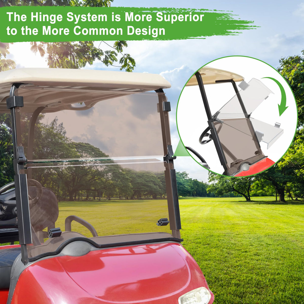 10L0L EZGO RXV windshield made of durable PC material