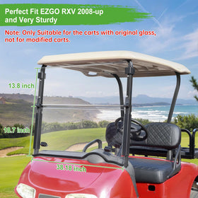 10L0L EZGO RXV windshield clear view for unobstructed driving.
