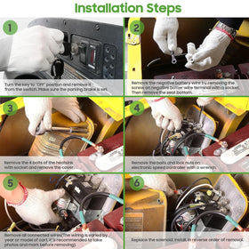 10L0L EZGO solenoid installation session showing step-by-step replacement guidance.