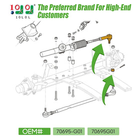 10L0L EZGO steering outer rod end for front suspension upgrade