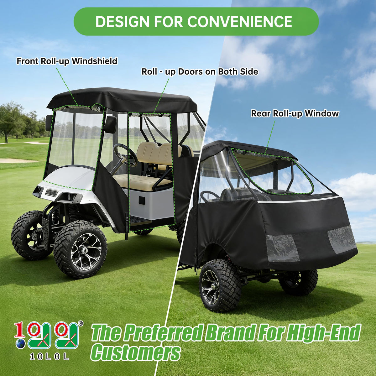 10L0L EZGO TXT enclosure side door open for easy entry