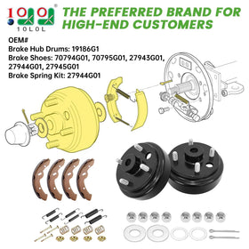 10L0L brake shoes kit with four short shoes for EZGO TXT enables precise braking.