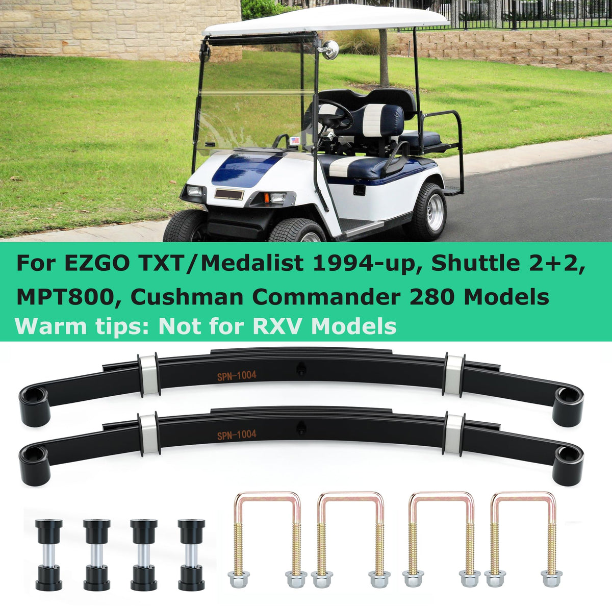 EZGO TXT chassis with springs installed for smoother ride