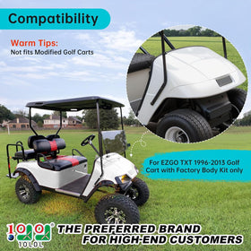 10L0L EZGO TXT front-right fender flare shields wheel area from debris.
