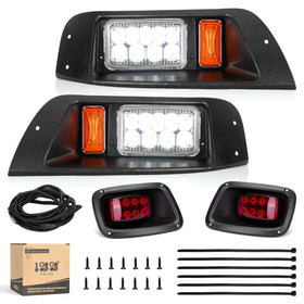 10l0l ezgo txt front headlights provide bright night visibility.