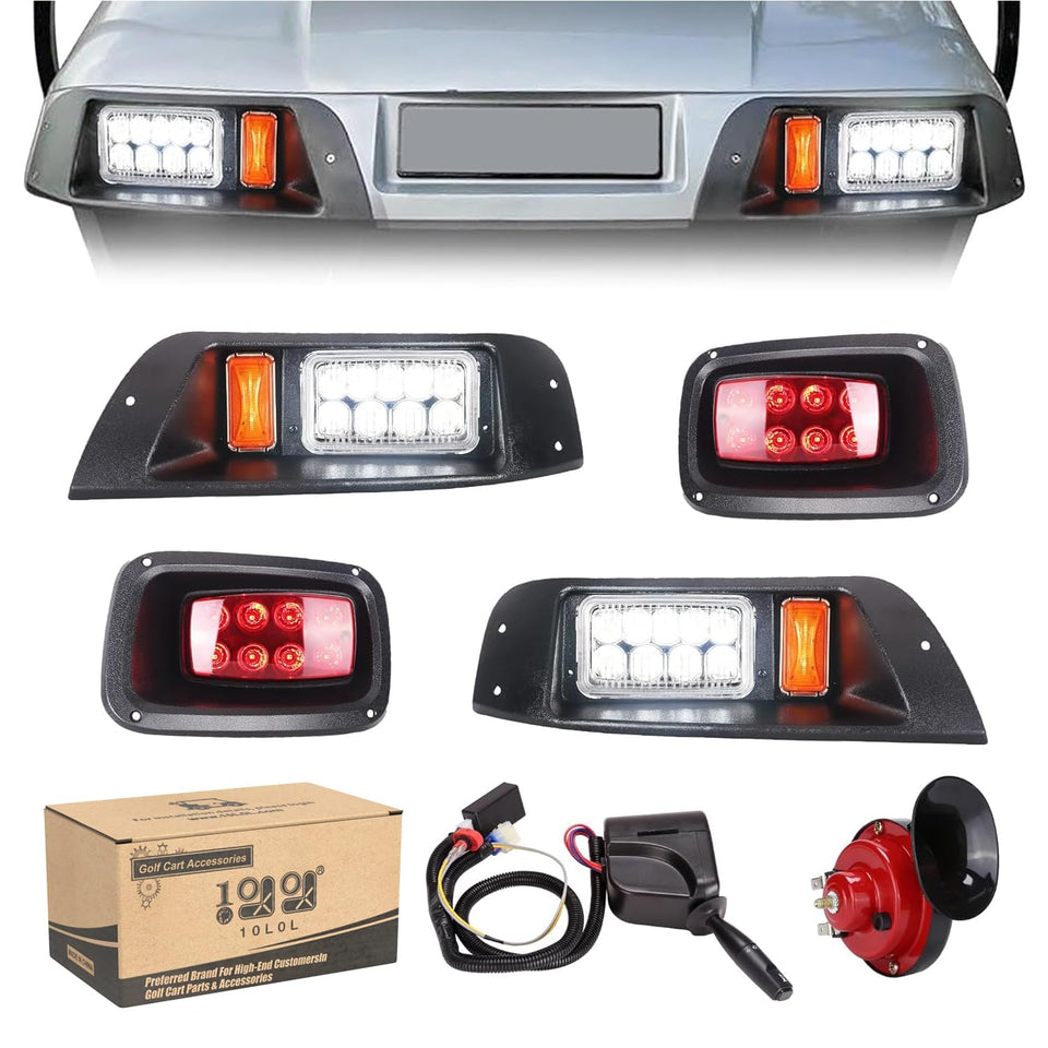 10L0L EZGO TXT headlights illuminate night driving for safer rides.