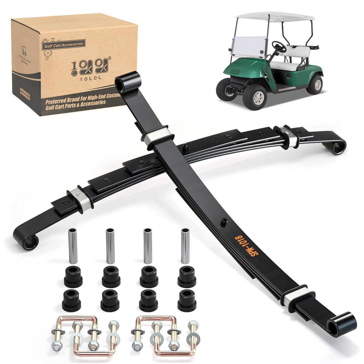 10L0L EZGO TXT heavy-duty rear leaf spring kit for a smoother ride.