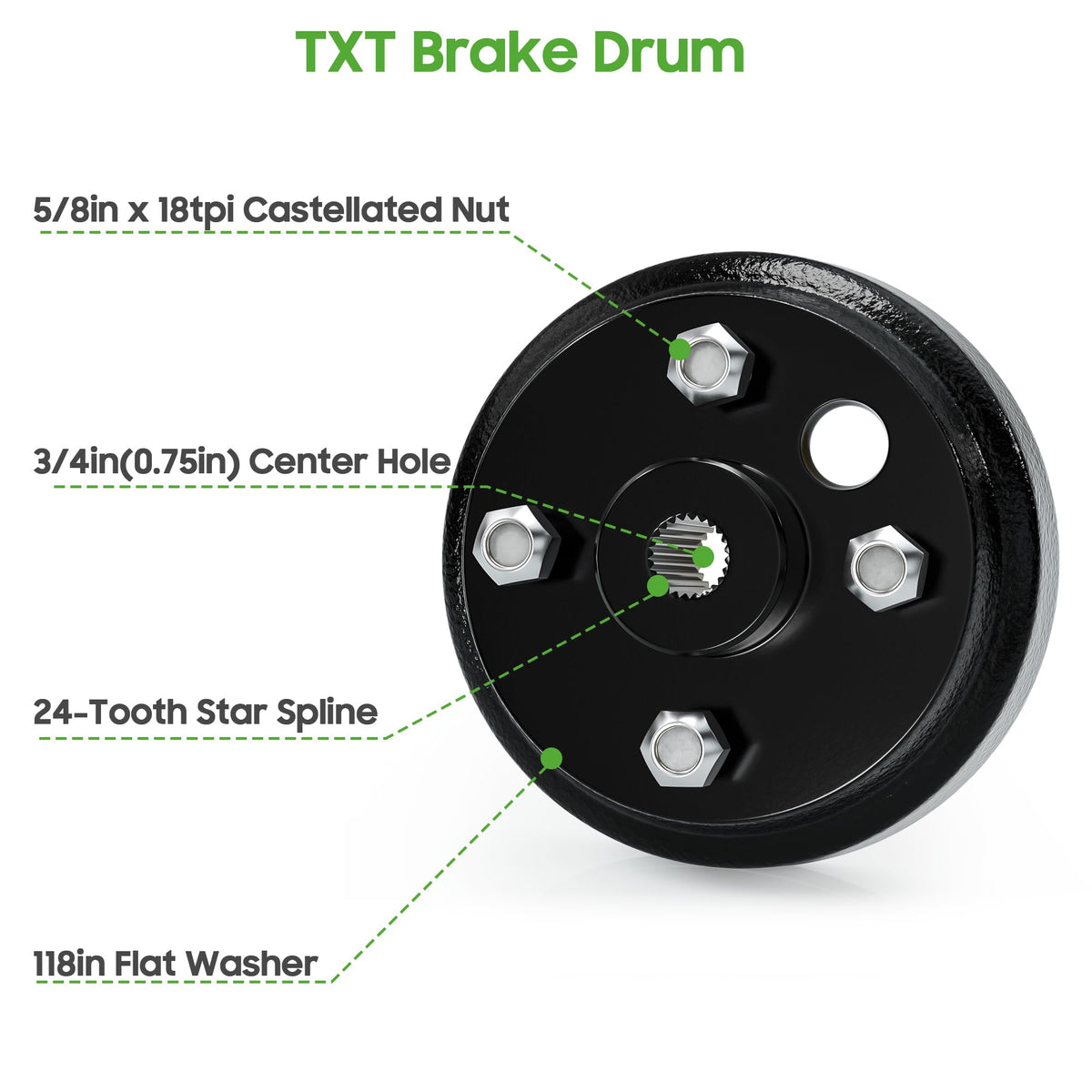 10L0L ezgo TXT hub spline area closeup showing secure fit