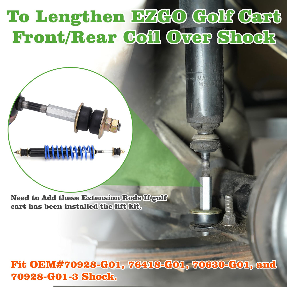 10L0L EZGO TXT Medalist lift compatibility image highlights easier clearance