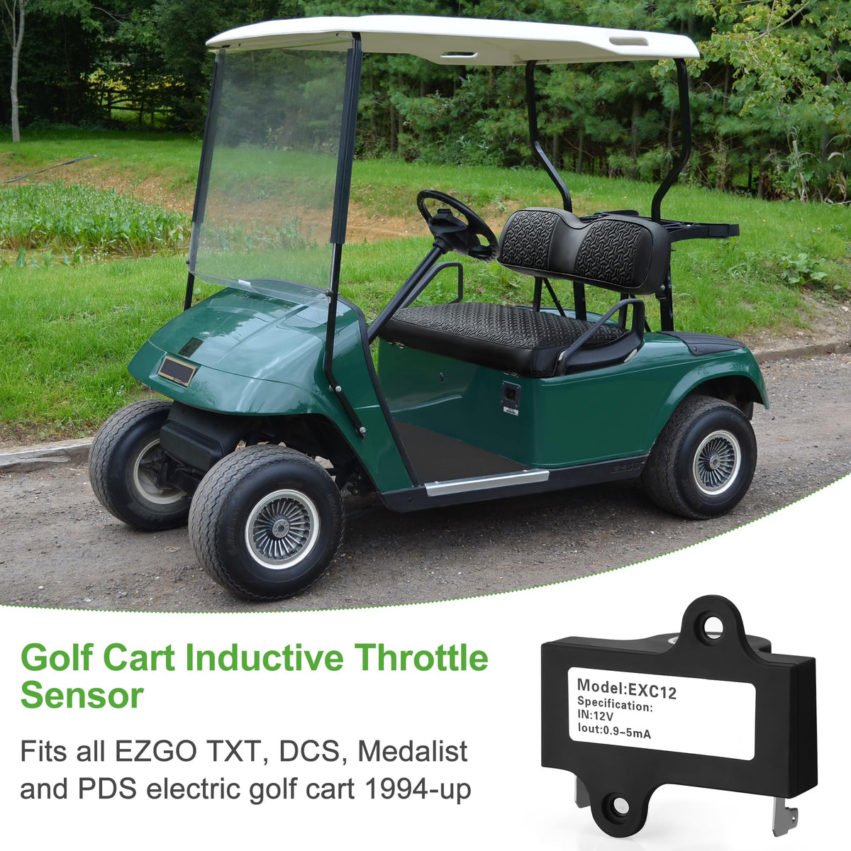 10L0L EZGO TXT/Medalist compatibility shown for throttle sensor installation.