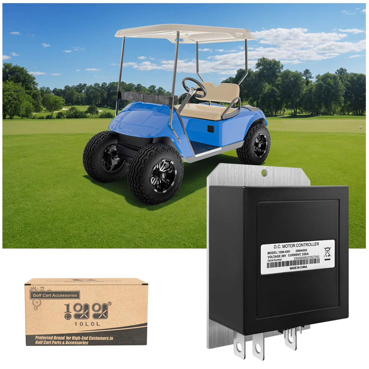 10L0L EZGO TXT Medalist controller front view for reliable replacement