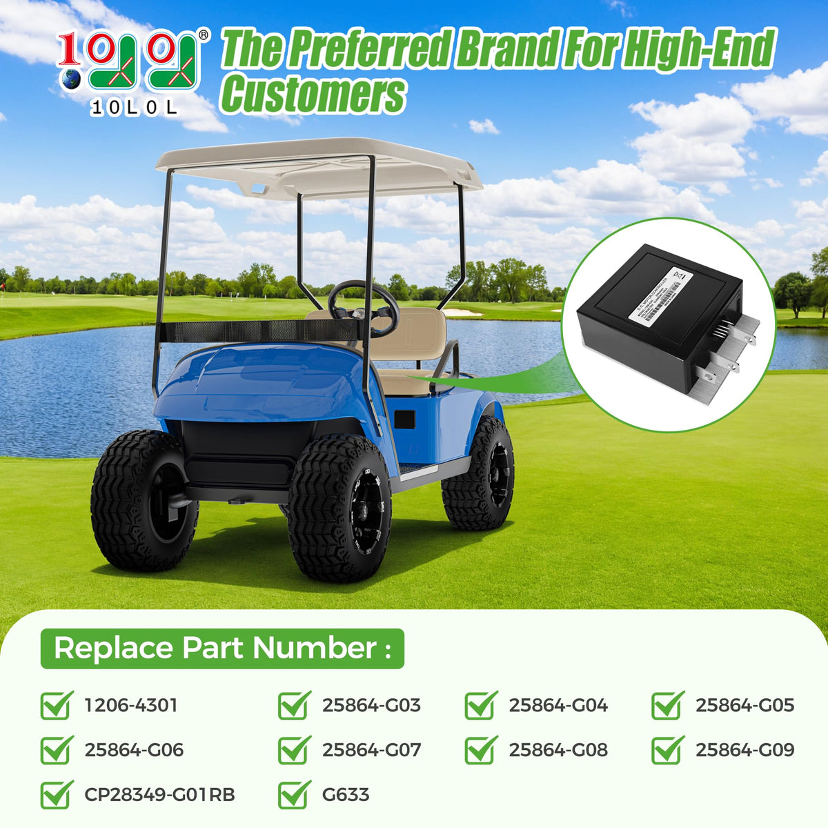10L0L EZGO TXT Medalist controller side view for easy fit