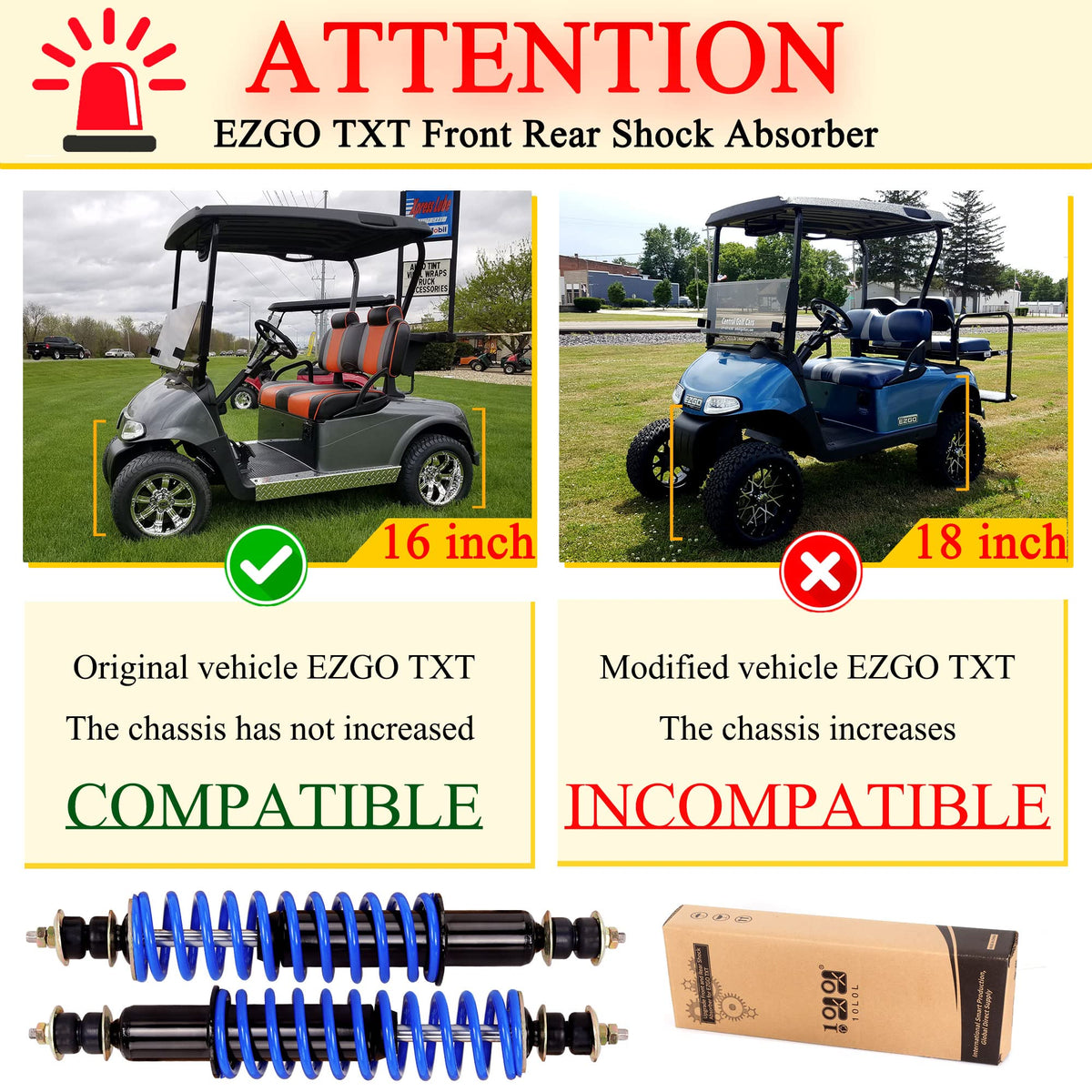 10l0L EZGO TXT Medalist rear shock absorber compatible since 1994.