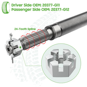 10L0L EZGO TXT rear axle passenger-side shaft highlighting correct length.