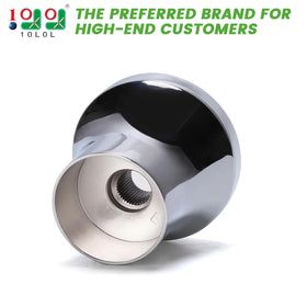 10L0L EZGO TXT RXV adapter close-up shows durable electroplated aluminum construction.