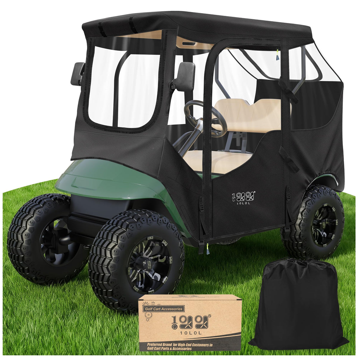 10L0L EZGO TXT/RXV enclosure front view with clear visibility and protection