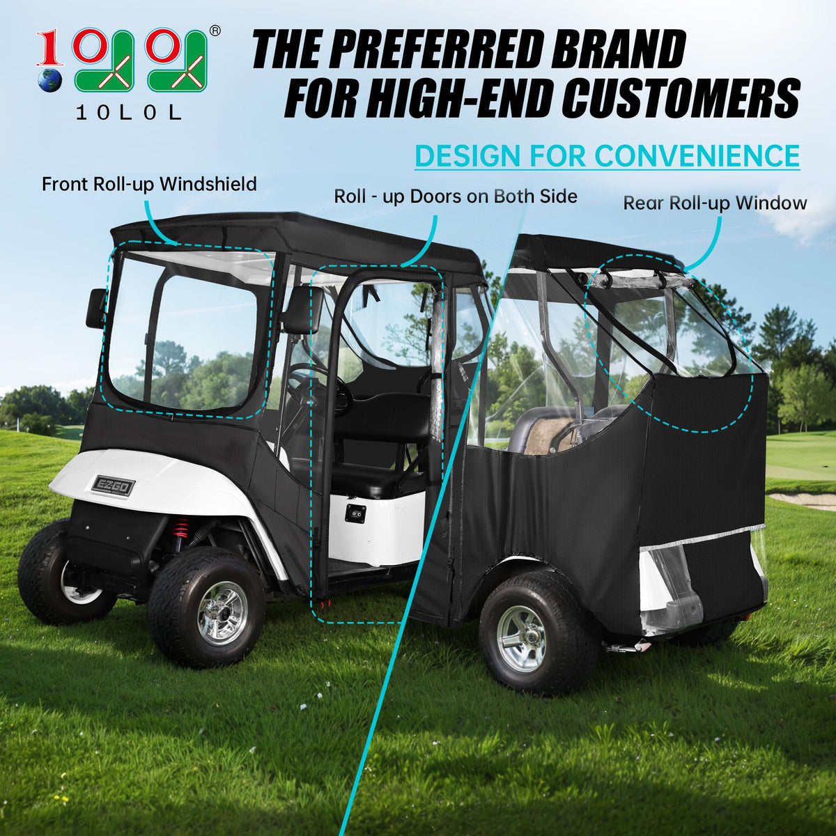 10L0L EZGO TXT RXV enclosure taillight window for safer night driving.