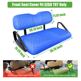 10L0L easy-care blue seat cover for ezgo txt keeps cleaning simple
