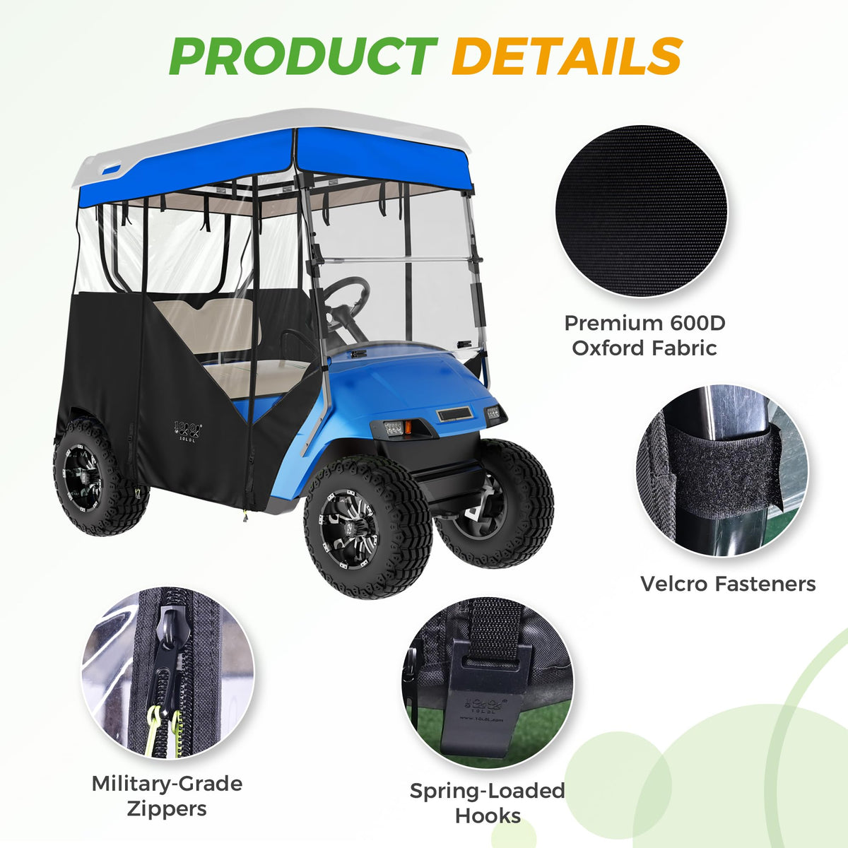 10L0L EZGO TXT enclosure side mirror cutouts ensure clear visibility