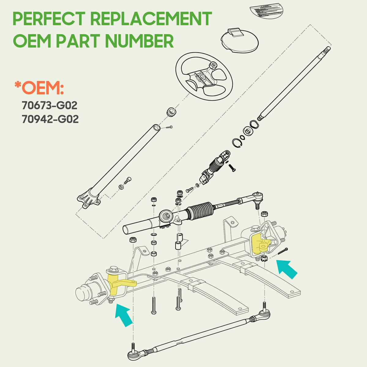 Rear view of 10L0L EZGO TXT spindle assembly mounted on cart showing mounting points.