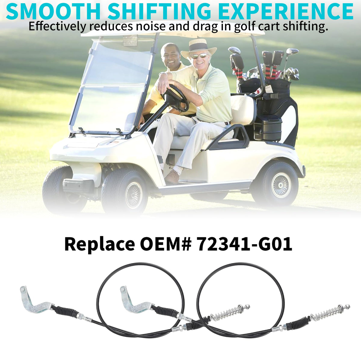 50.5-inch length cable ready for 1996-2001 EZGO gas carts.