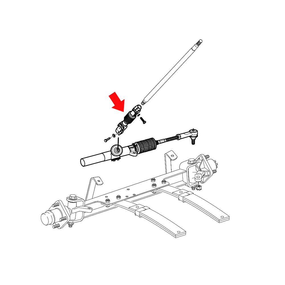 10L0L EZGO TXT steering shaft replacement image hints easy installation.